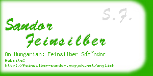 sandor feinsilber business card